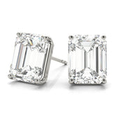 1 ctw Emerald Cut Lab Grown Diamond Stud Earrings white gold
